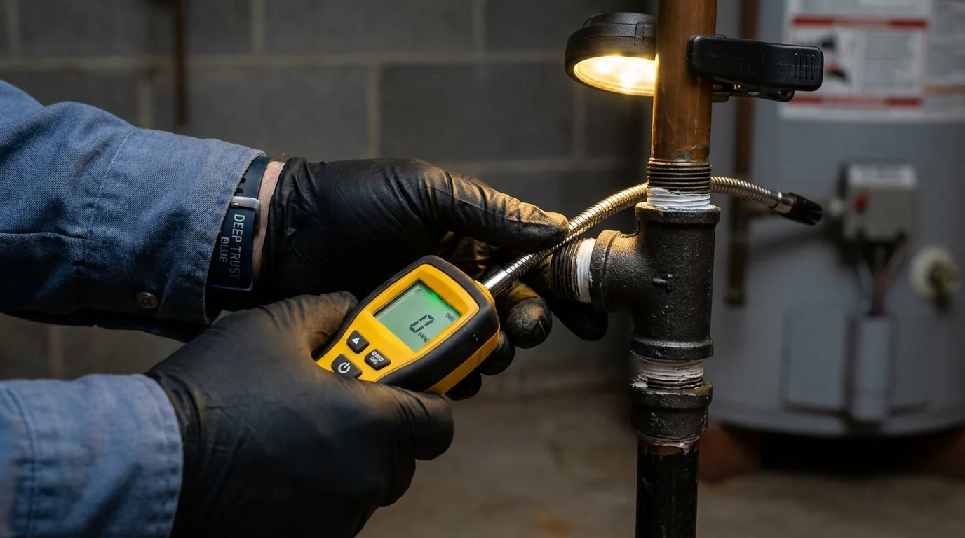 Gas leak detection with electronic sniffer by Johns Plumbing LLC in Colorado Springs