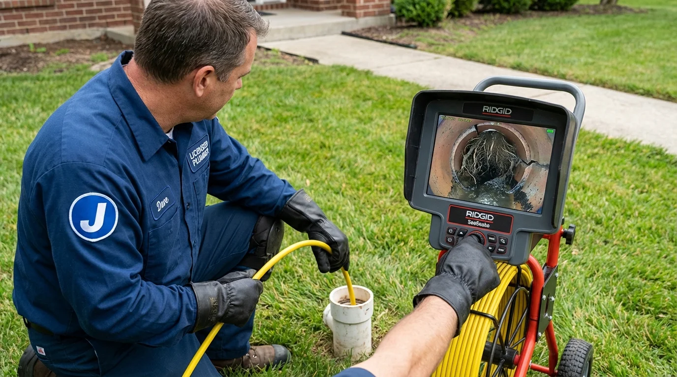Sewer camera inspection being performed by Johns Plumbing LLC in Colorado Springs